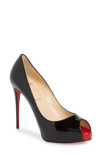 Women's Christian Louboutin 'prive' Open Toe Pump Us / 39eu - Black