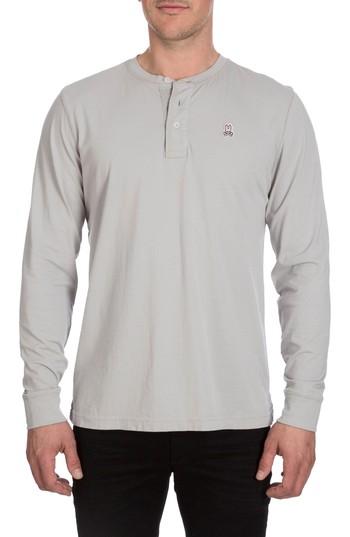 Men's Psycho Bunny Biltmore Henley T-shirt, Size - Grey