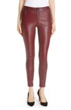 Women's Theory Bristol Leather Skinny Pants - Red
