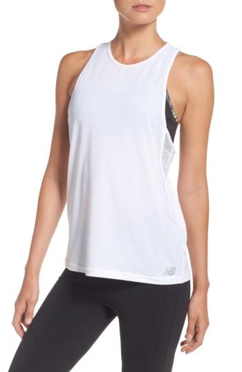 Women's New Balance 73109 Boyfriend Tank, Size - White