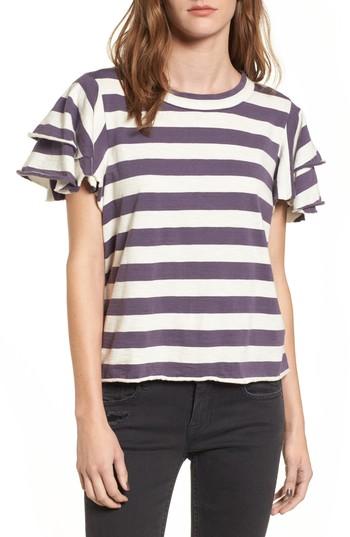 Women's Socialite Flutter Sleeve Tee - Purple