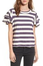 Women's Socialite Flutter Sleeve Tee - Purple