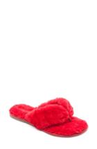 Women's Bernardo Miami Genuine Shaerling Flip Flop M - Red