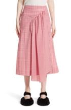 Women's Simone Rocha Three-panel Gingham Midi Skirt Us / 6 Uk - Red
