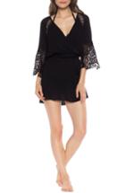 Women's Isabella Rose Homespun Lace Detail Cover-up Tunic - Black