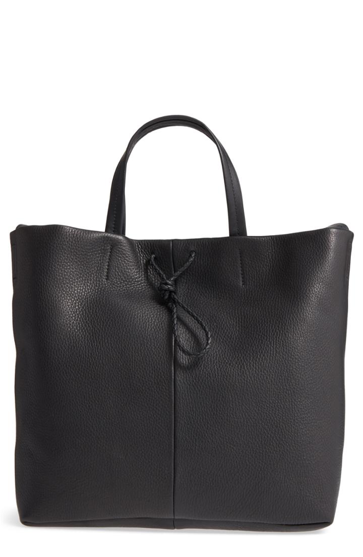 Shinola Latigo Square Pebbled Leather Shopper Tote - Black