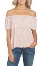 Women's 1.state Off The Shoulder Plisse Top - Pink