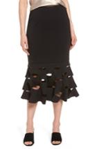 Women's Trouve Slash Bonded Midi Skirt - Black