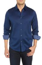 Men's Bugatchi Regular Fit Geo Knit Sport Shirt - Blue