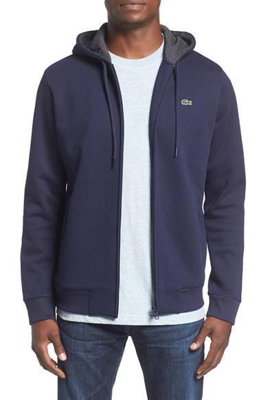 Men's Lacoste Fleece Zip Hoodie (xl) - Blue