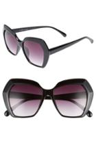 Women's Glance Eyewear 54mm Geometric Sunglasses - Black