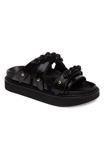 Women's Simone Rocha Beaded Leather Slide Sandal