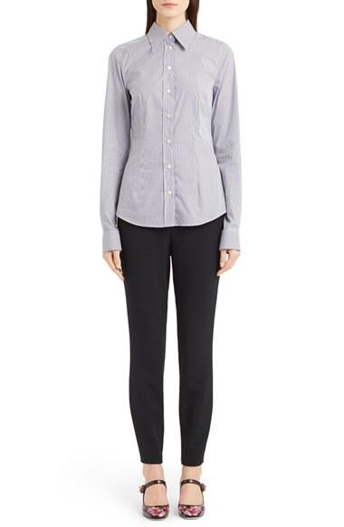 Women's Dolce & Gabbana Stripe Stretch Cotton Blouse
