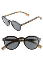 Women's Burberry 48mm Round Sunglasses - Black/ Vintage Check Solid