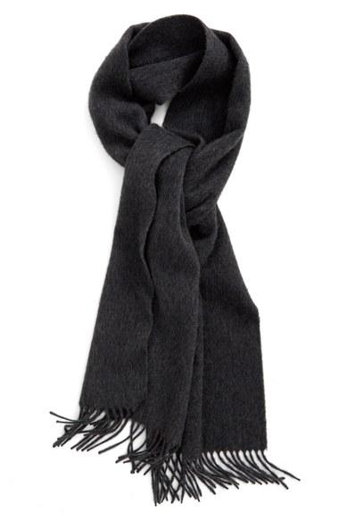 Men's Nordstrom Men's Shop Solid Cashmere Scarf, Size - Grey