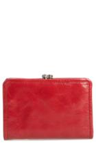 Women's Hobo Delta Calfskin Leather Wallet - Red