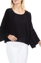 Women's Vince Camuto Ruffle Sleeve Blouse, Size - Black