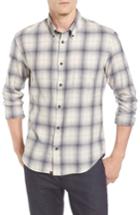 Men's Billy Reid Kirby Slim Fit Plaid Flannel Shirt, Size - Grey