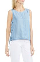 Women's Vince Camuto Lace-up Tencel Top, Size - Blue