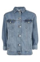 Women's Topshop Oversize Denim Jacket Us (fits Like 16-18) - Blue