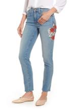 Women's Caslon Sage Embroidered Slim Straight Leg Jeans - Blue