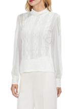 Women's Vince Camuto Lace & Chiffon Top, Size - White