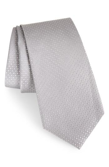 Men's Calibrate Ballard Solid Silk Tie, Size - Metallic