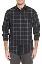 Men's Nordstrom Men's Shop Smartcare(tm) Regular Fit Plaid Sport Shirt, Size - Black