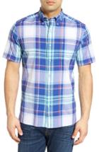 Men's Southern Tide Magnolia Classic Fit Plaid Short Sleeve Sport Shirt - Blue