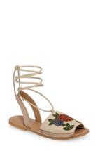 Women's Topshop Halle Embroidered Sandal .5us / 36eu - Beige