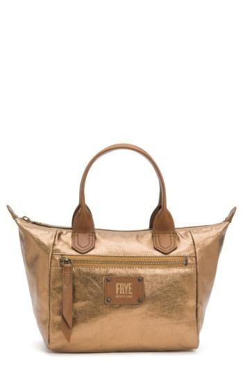 Frye Ivy Small Metallic Nylon Satchel - Brown