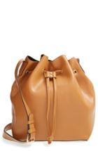 Sole Society 'nevin' Faux Leather Drawstring Bucket Bag - Brown