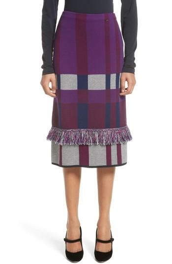 Women's St. John Collection Plaid Jacquard Knit Skirt