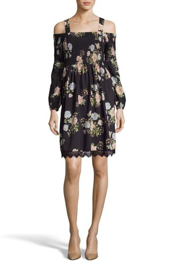 Women's Eci Smocked Off The Shoulder Shift Dress - Black