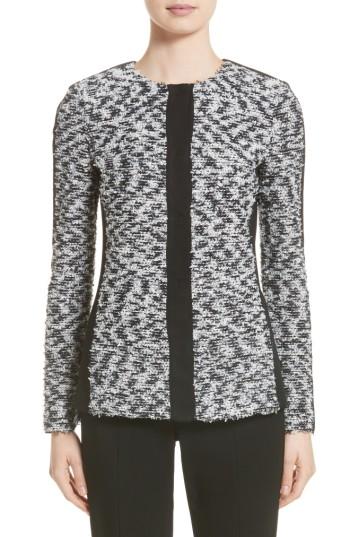Women's St. John Collection Eyelash Pebble Dash Tweed Knit Jacket - Black