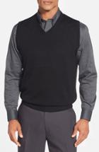 Men's Cutter & Buck 'douglas' Merino Wool Blend V-neck Sweater Vest, Size - (online Only)