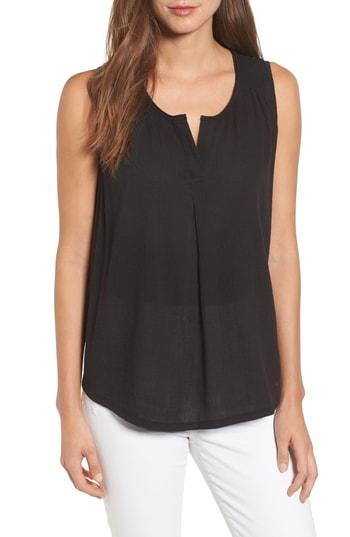 Women's Caslon Mixed Media Tank - Black