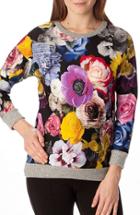 Women's Pietro Brunelli 'ocean' Floral Print Quilted Maternity Sweatshirt