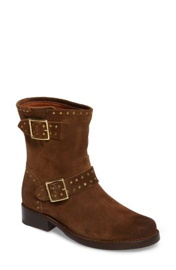 Women's Frye Vicky Stud Engineer Boot .5 M - Brown
