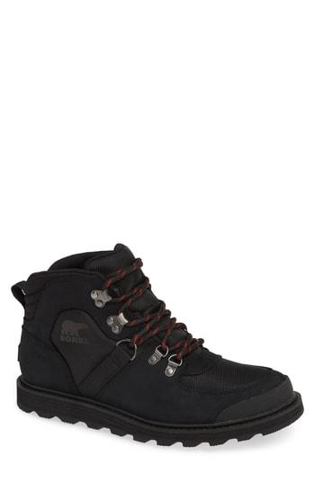 Men's Sorel Madson Sport Waterproof Hiking Boot M - Black
