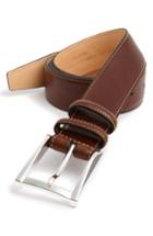 Men's Trafalgar 'easton' Calfskin Belt - Honey