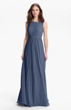 Women's Jenny Yoo 'vivienne' Pleated Chiffon Gown - Blue