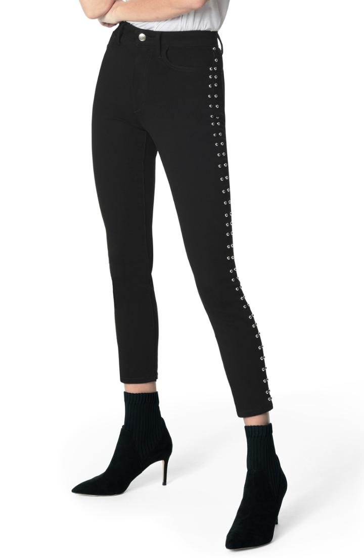 Women's Joe's Flawless - Charlie Stud Seam High Waist Ankle Skinny Jeans - Black