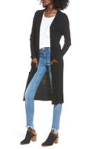 Women's Bp. Rib Knit Midi Cardigan, Size - Black