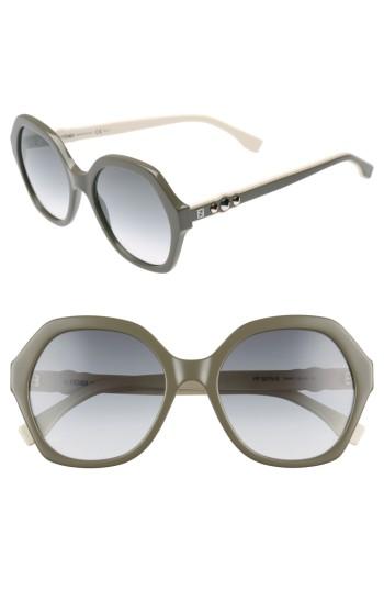 Women's Fendi 56mm Oversize Sunglasses - Mud