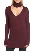 Women's Trouve Choker Turtleneck Sweater - Burgundy