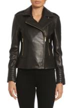 Women's Badgley Mischka Gia Leather Biker Jacket - Black