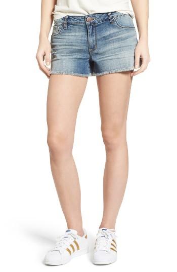 Women's Sts Blue Frayed Hem Side Slits Denim Shorts