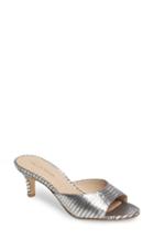 Women's Pelle Moda Bex Kitten Heel Slide Sandal .5 M - Metallic