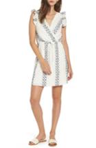 Women's Everly Embroidered Wrap Dress - White